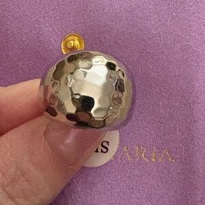 Melinda Maria Silver Thick Ass Hammered Ring Size 5